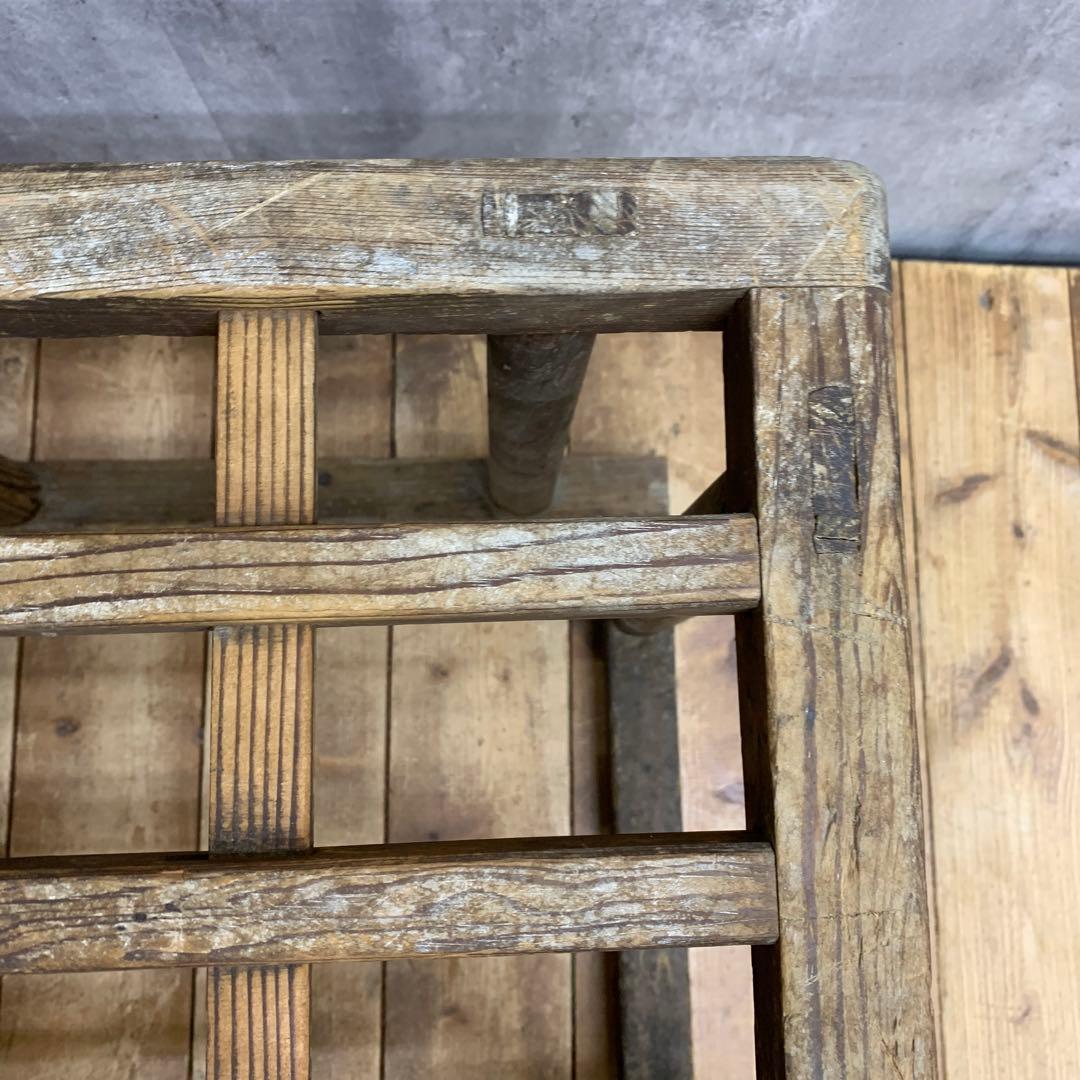 A-1 【古道具】ヴィンテージ 木製 櫓コタツ 格子台 花台 天然木 昭和レトロ
