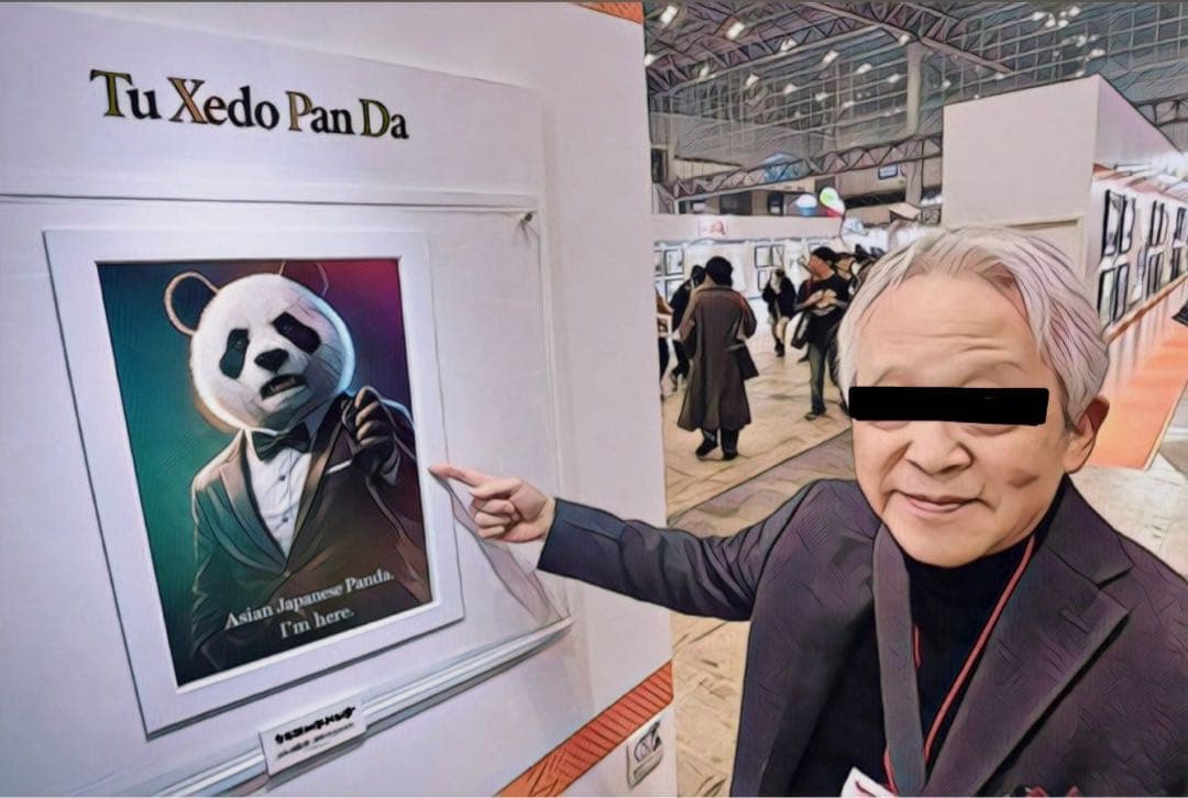 タキシードぱんだ　ポートレートキーホルダー