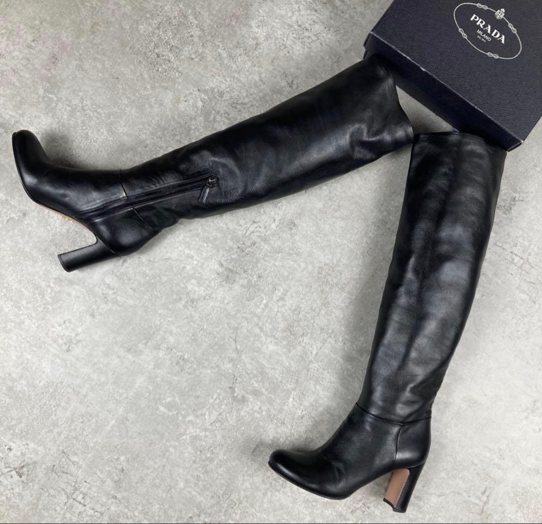 【極美品】PRADA プラダ　ロングブーツ　36 1/2 ブラック