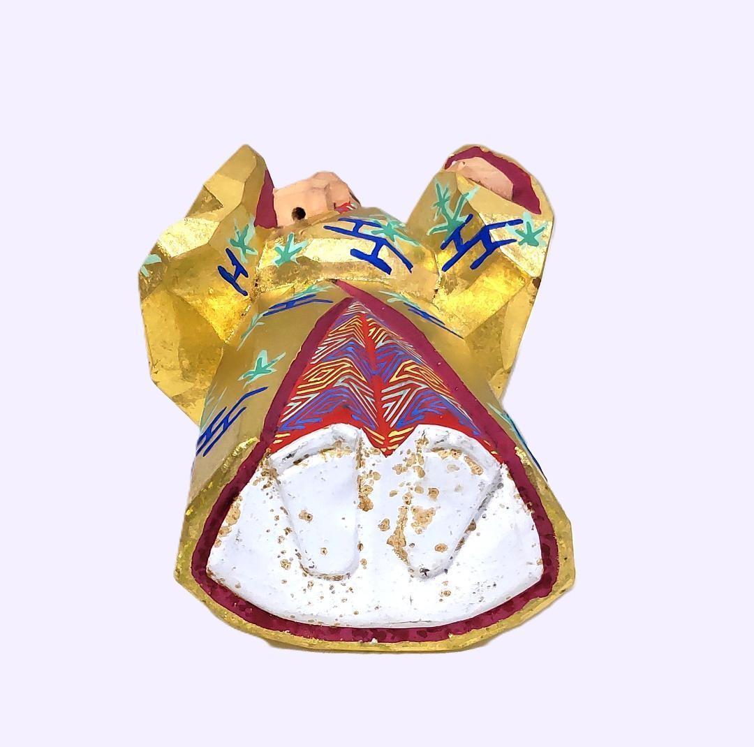 一刀彫 高砂 奈良一刀彫 奈良人形 木嶋良宗 工芸品 置物 共箱