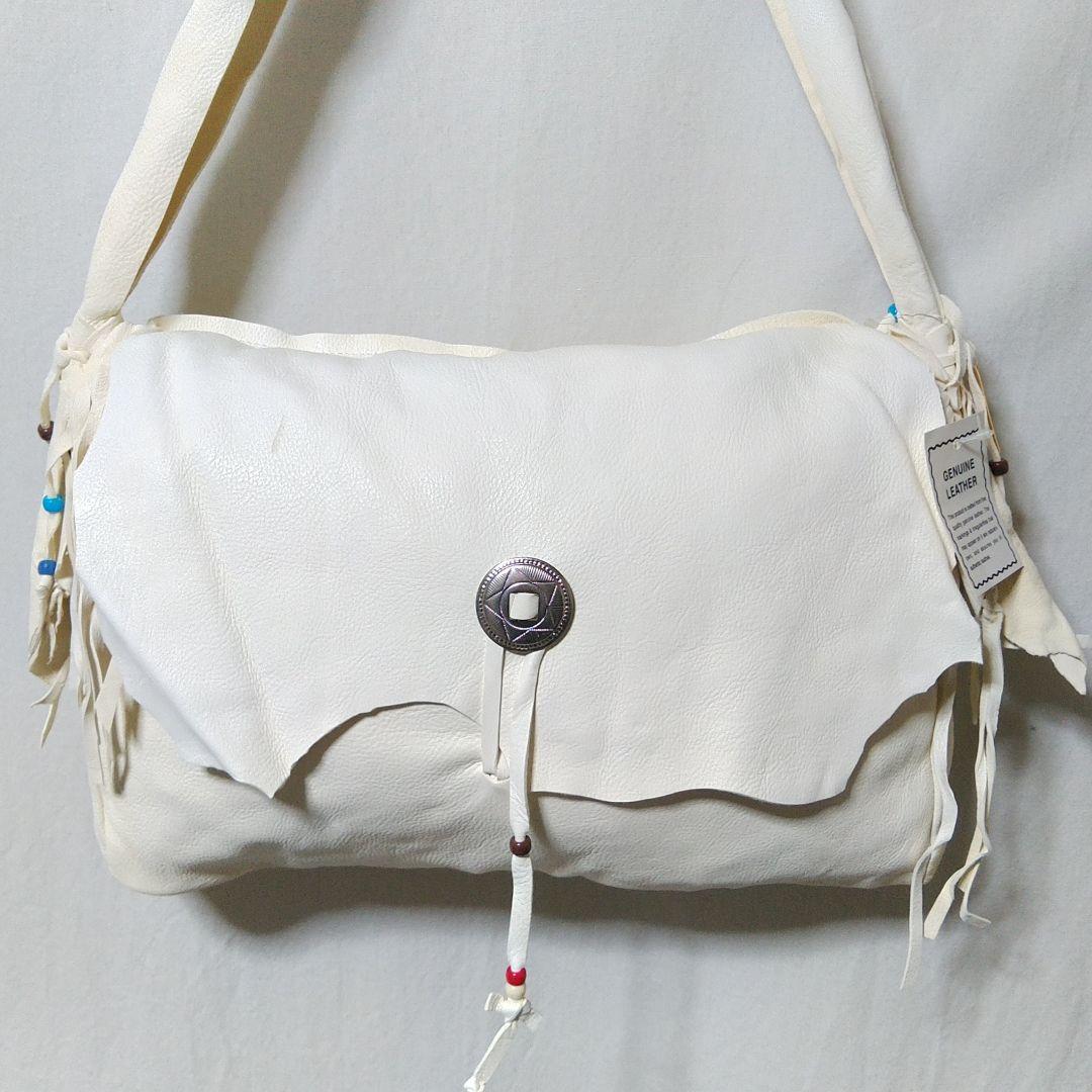 メ*ト様 ネイティブ 本革 ディアスキン ショルダーバッグ メキシコ製 デッドス