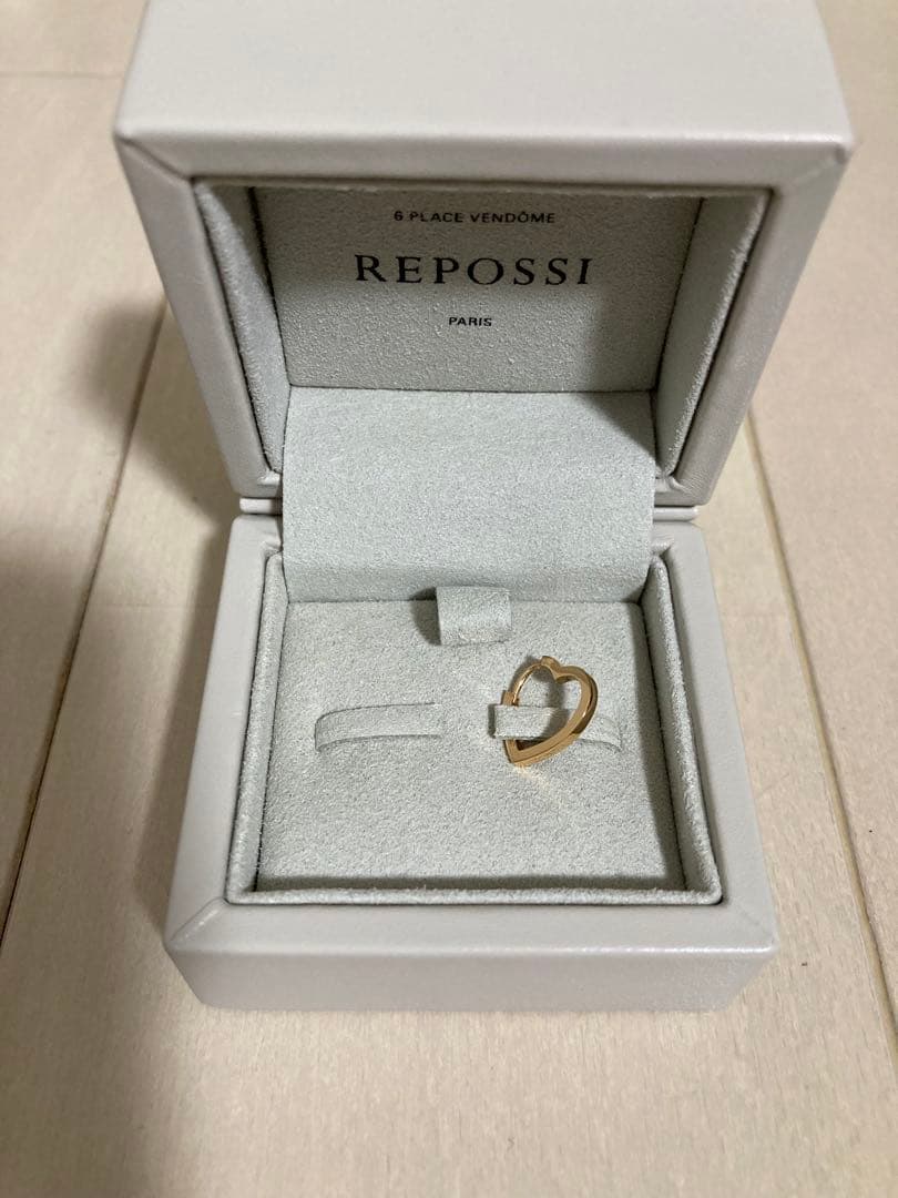 REPOSSI レポシ アンティフェール ハートピアス ゴールド