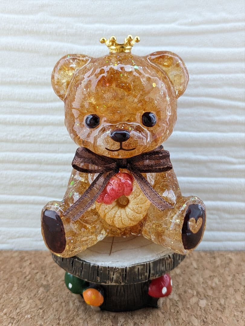 【つねりん】フェニックスストーンのくまちゃん形オルゴナイト☆他２点