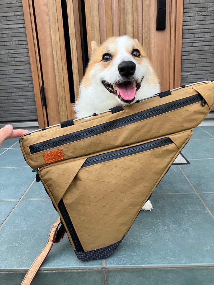 ハンドメイド　上下分割フルフレームバッグ　X-PAC Cブラウン　フレーム49