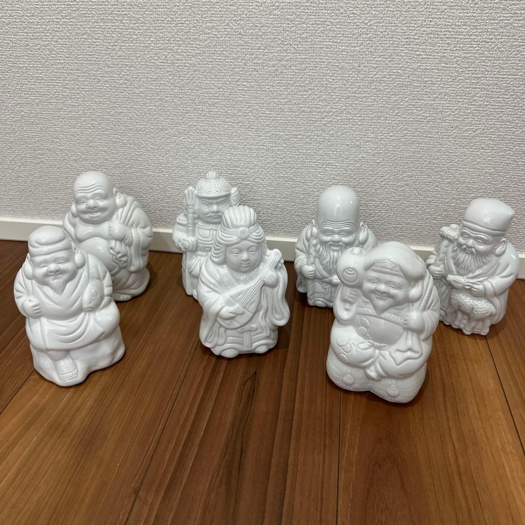 有田焼　鍋島焼　繁仙作 七福神　白磁　縁起物　アンティーク　ビンテージ