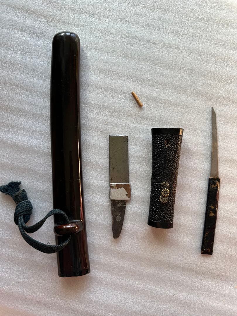 刀装具　残欠刃引合法カット品 鉄製刃 時代 武具　 古美術　現状品