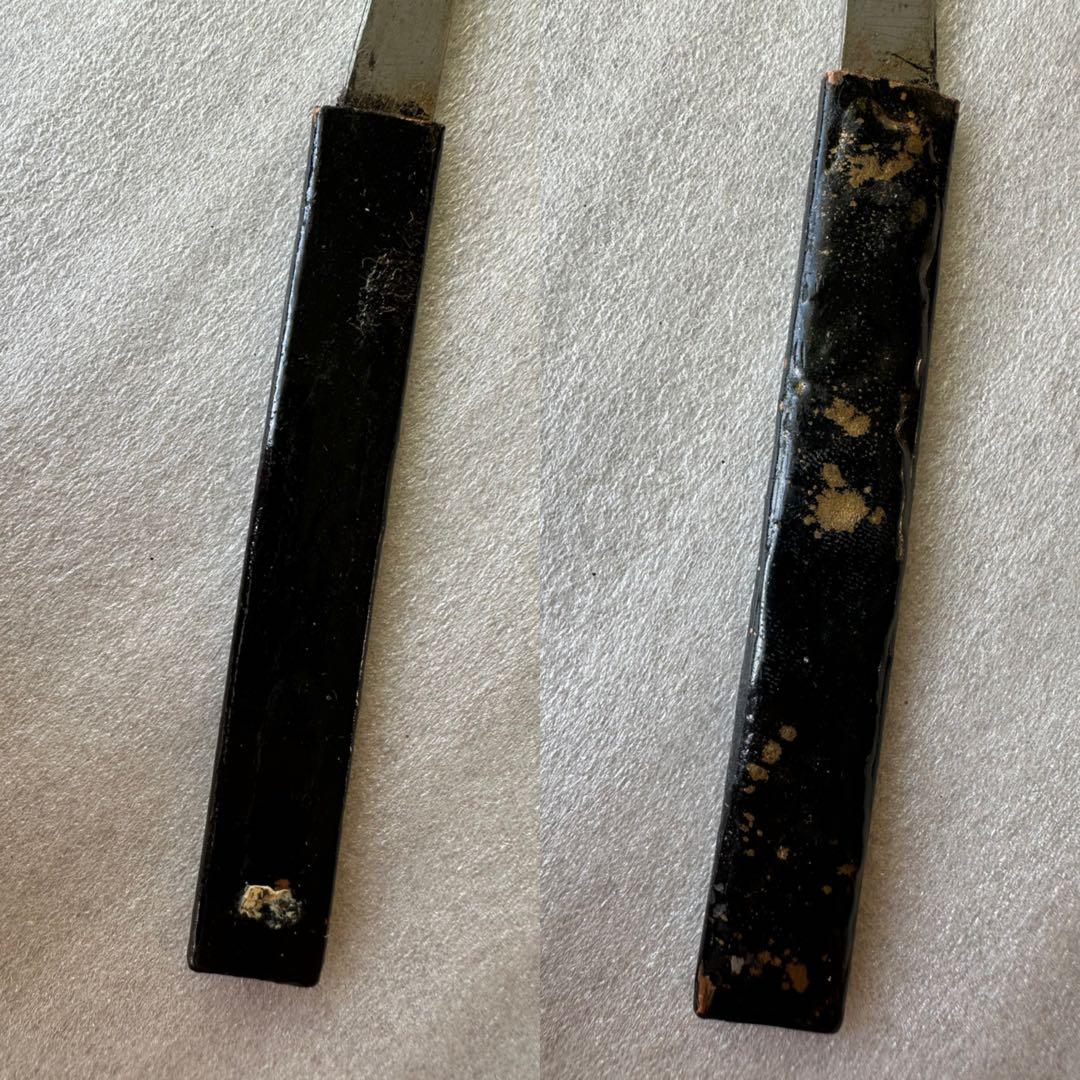 刀装具　残欠刃引合法カット品 鉄製刃 時代 武具　 古美術　現状品