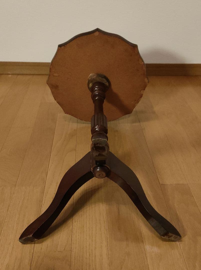 サイドテーブル 花びら型天板 木製 八角形 ヴィンテージ アンティーク