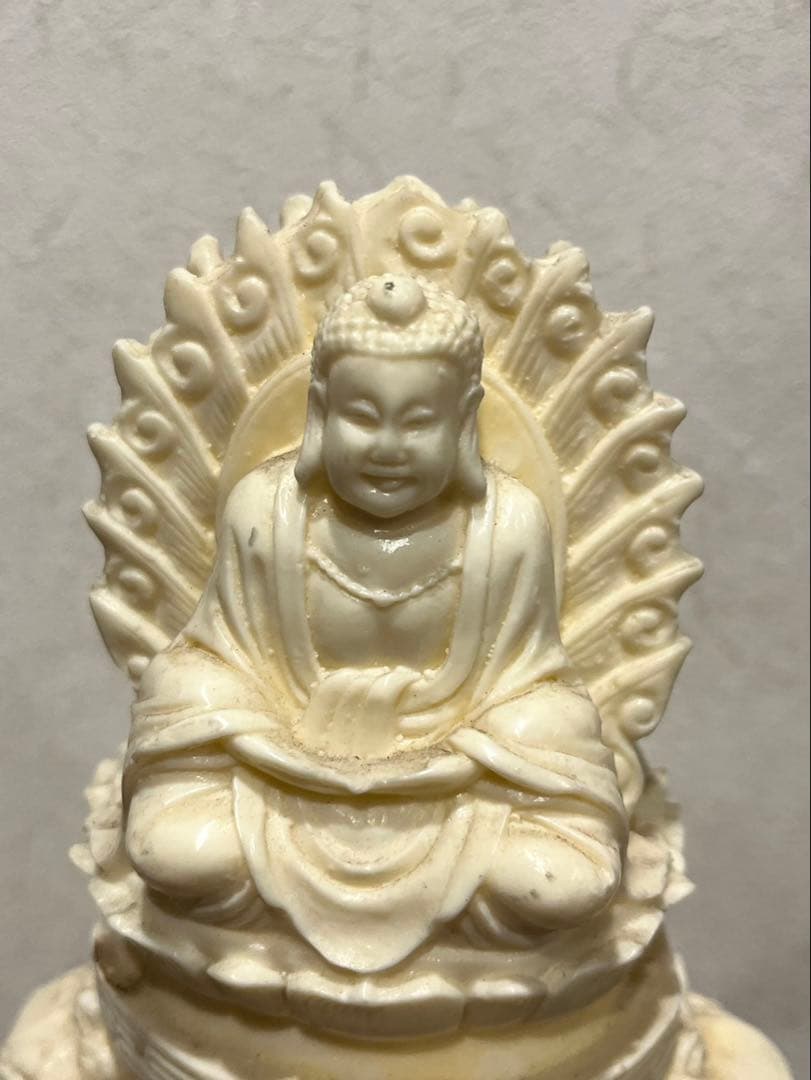 【送料込み】中国骨董　唐木台付き　彫刻　置物　象 大型香炉 手彫工芸品 三鼎型