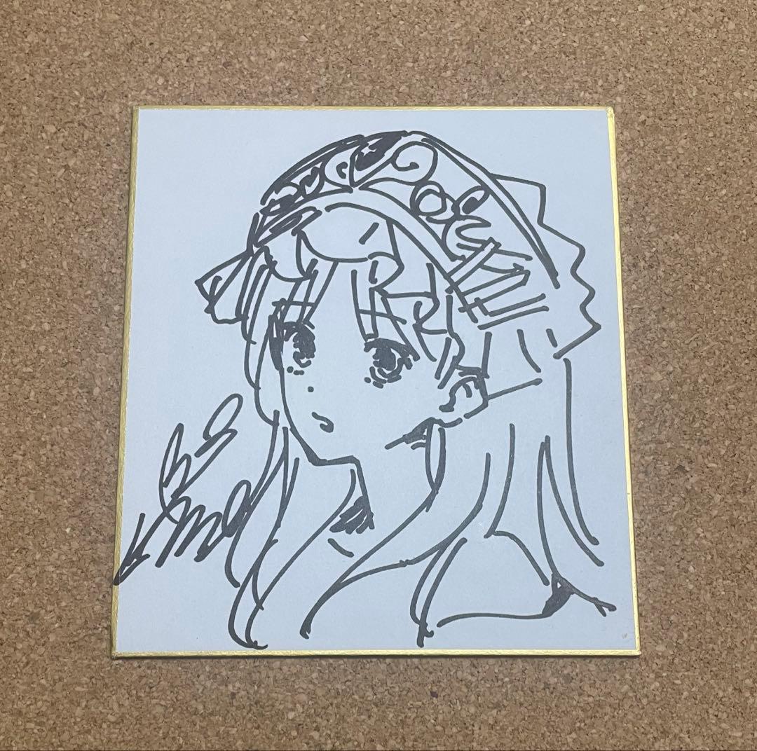 岸田メル　トトリ　色紙　直筆サイン 直筆イラスト