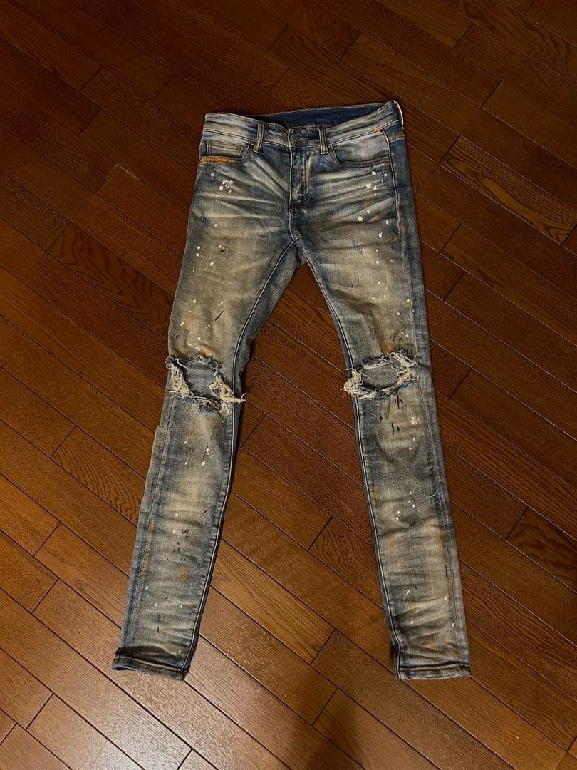 【本日限定価格】mnml ミニマル　ダメージジーンズ　デニム