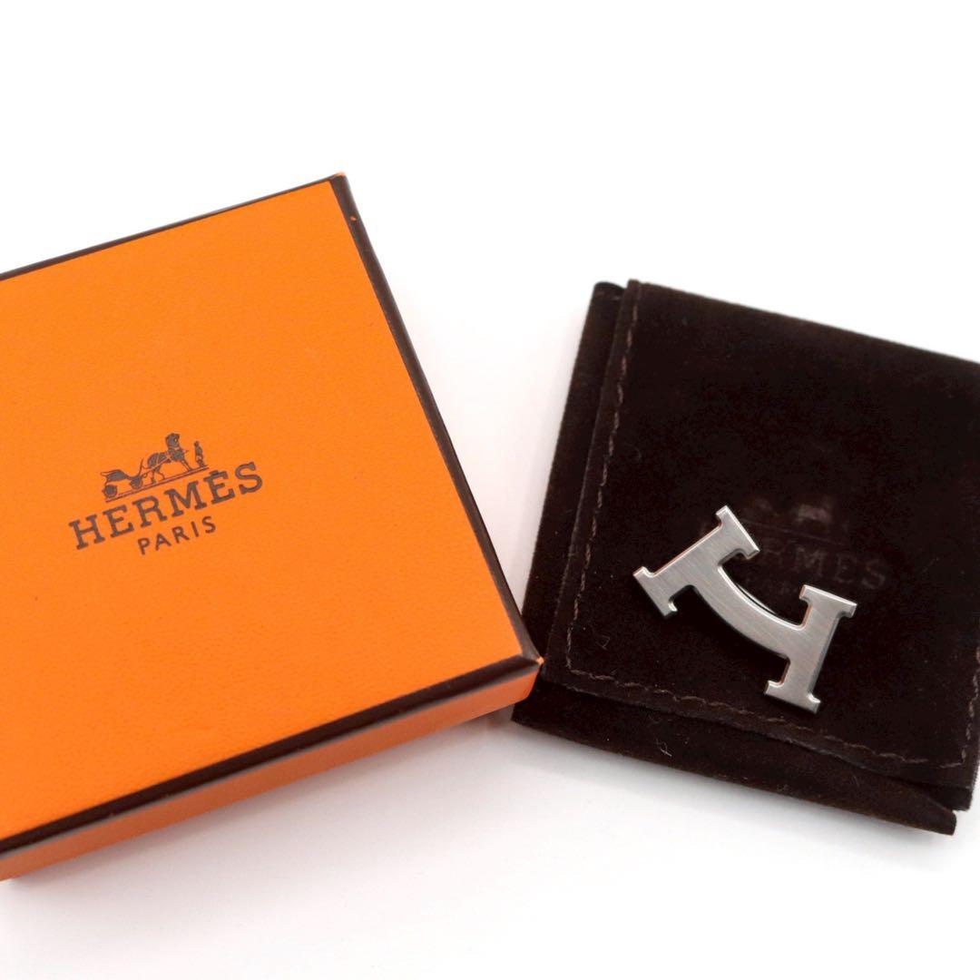 【極美品】HERMES エルメス Hスマイル ブローチ スマイリー シルバー