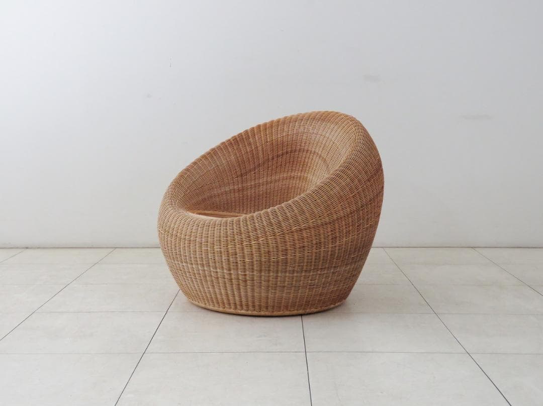 名作 剣持勇 ラタン アームレスチェア 山川ラタン YMK 籐編み椅子 MoMA