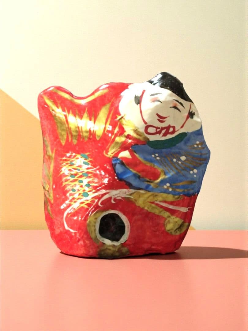 人間国宝 宮内フサ作 サイン入り 鯛持ち戎 張子人形　99歳　希少作品　　a23