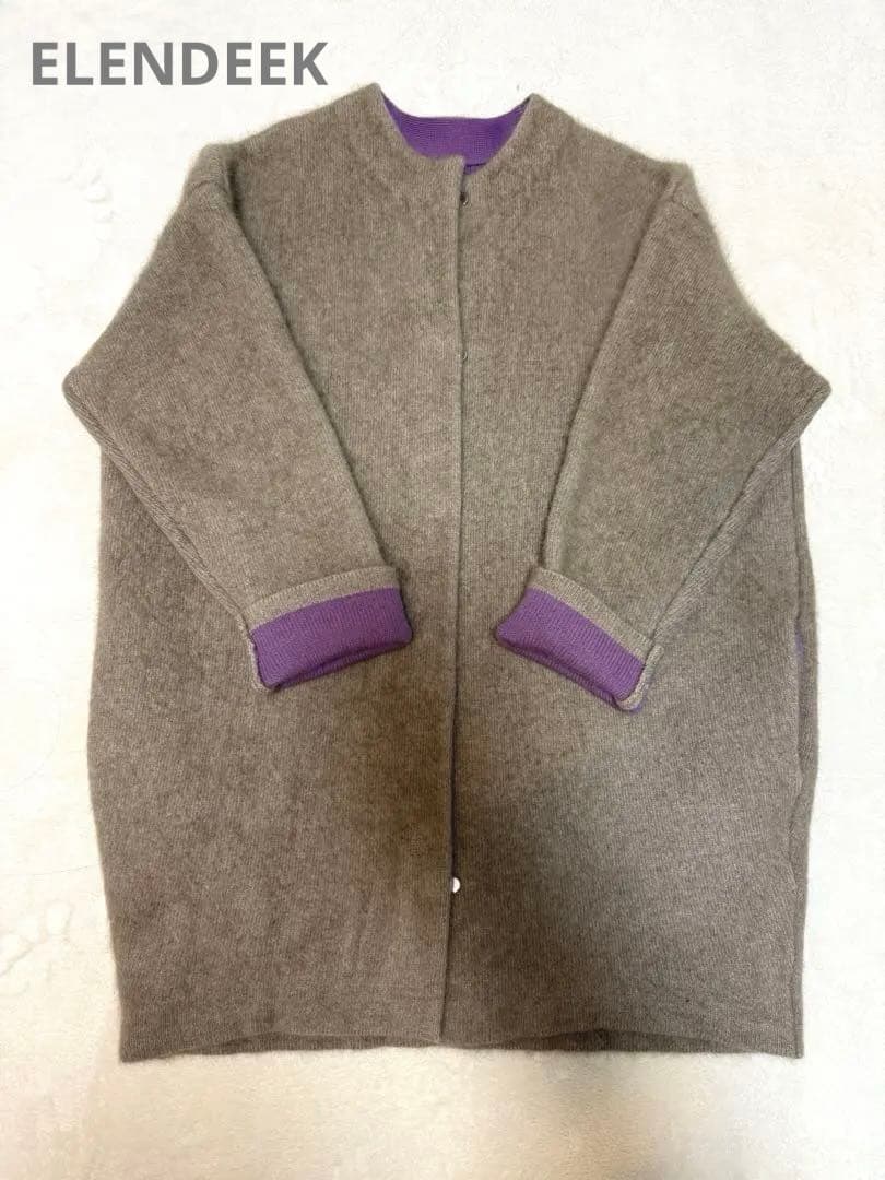 ⭐︎美品⭐︎エレンディーク　CNラクーンミックスWカーディガン