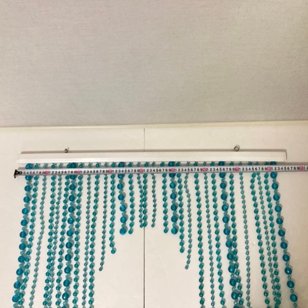 セルコン 珠のれん 玉暖簾 仕切り すだれ カーテン 壁掛け 青 ポップ レトロ