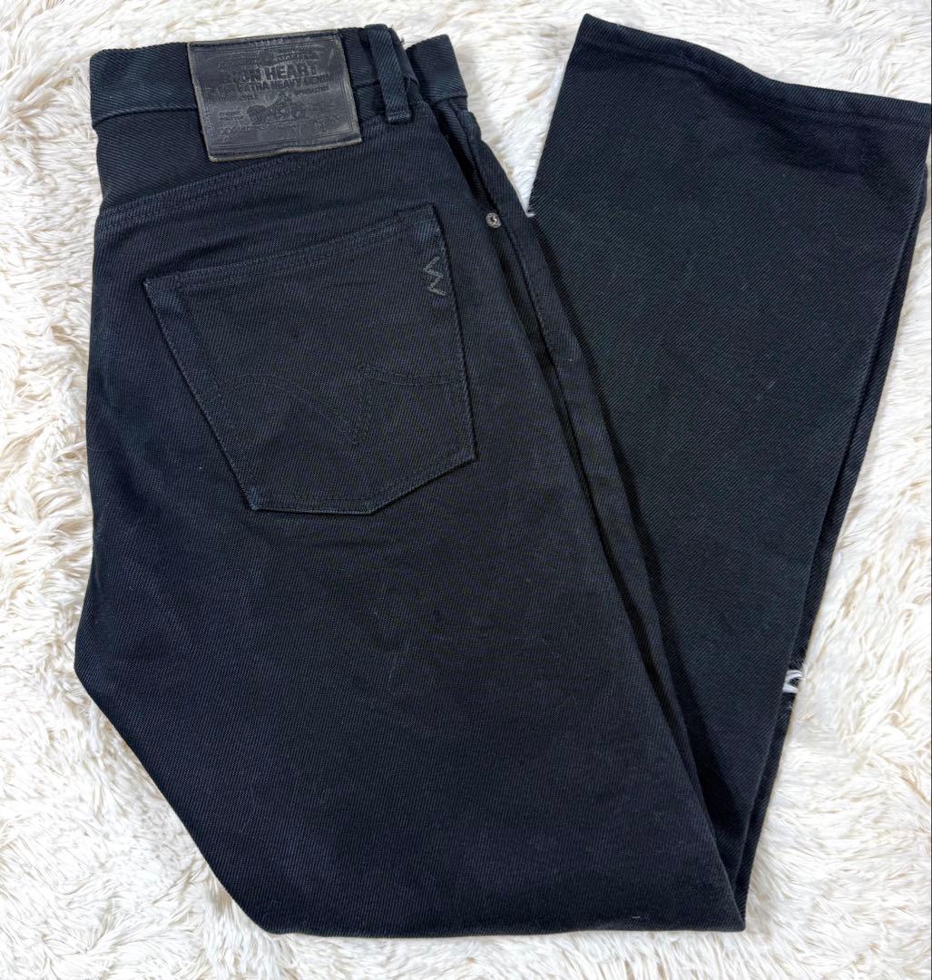 IRON HEART 21oz ブラックデニム 32