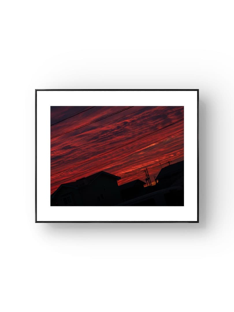 夕空 写真 額付き アート A3 夕焼け