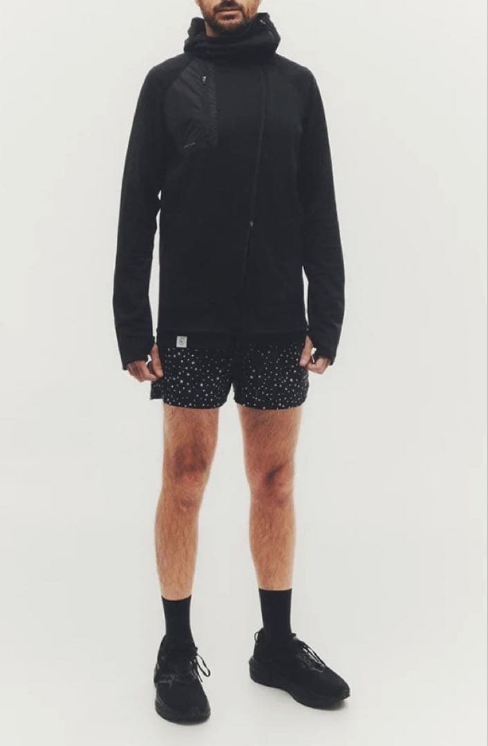 ち*ー様 Charbon GRID FLEECE ZIP UP HOODIE