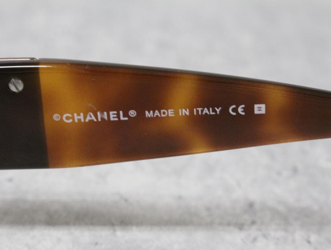 ▲CHANEL サングラス ココマーク ラインストーン ブラウンべっ甲柄