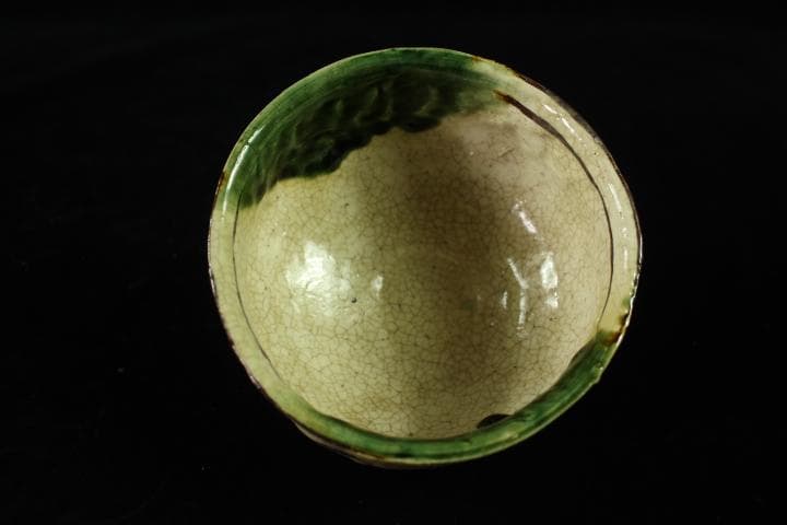 茶道具　「於里辺」　北大路魯山人　織部　茶碗　共箱　煎茶道具