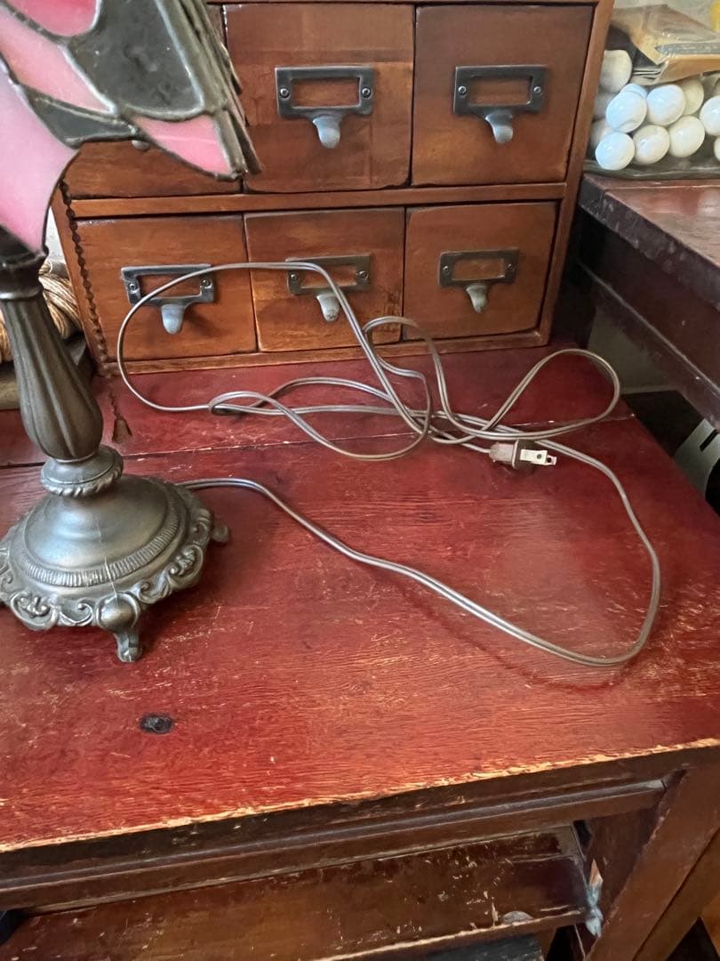 昭和レトロ＜PARAGON＞・ヴィンテージ　ステンドグラス卓上ランプ