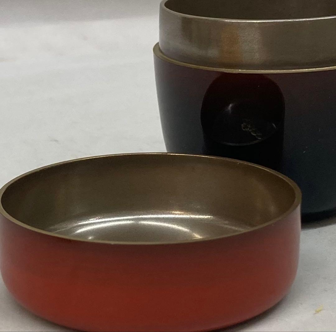 B256h 「棗　曙」若島孝雄作　共布共箱　内銀粉溜塗　福寿草蒔絵　新年　茶道具