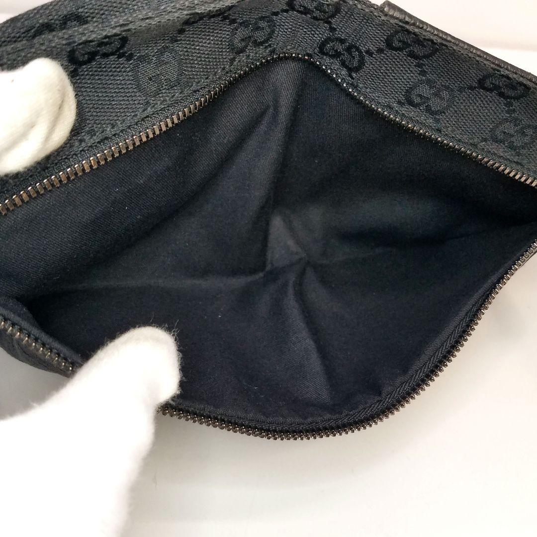 GUCCI グッチ ウエストボディーバッグ 財布 GGキャンバス 黒 ブラック