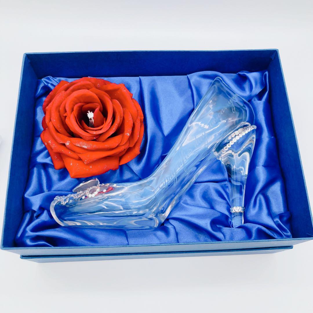 本当に履けるガラスの靴 エマ EMMA デコレーションハート リングバラ付き