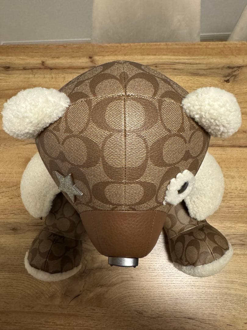 【未使用】希少品 COACH クマ レザー ぬいぐるみ 置物