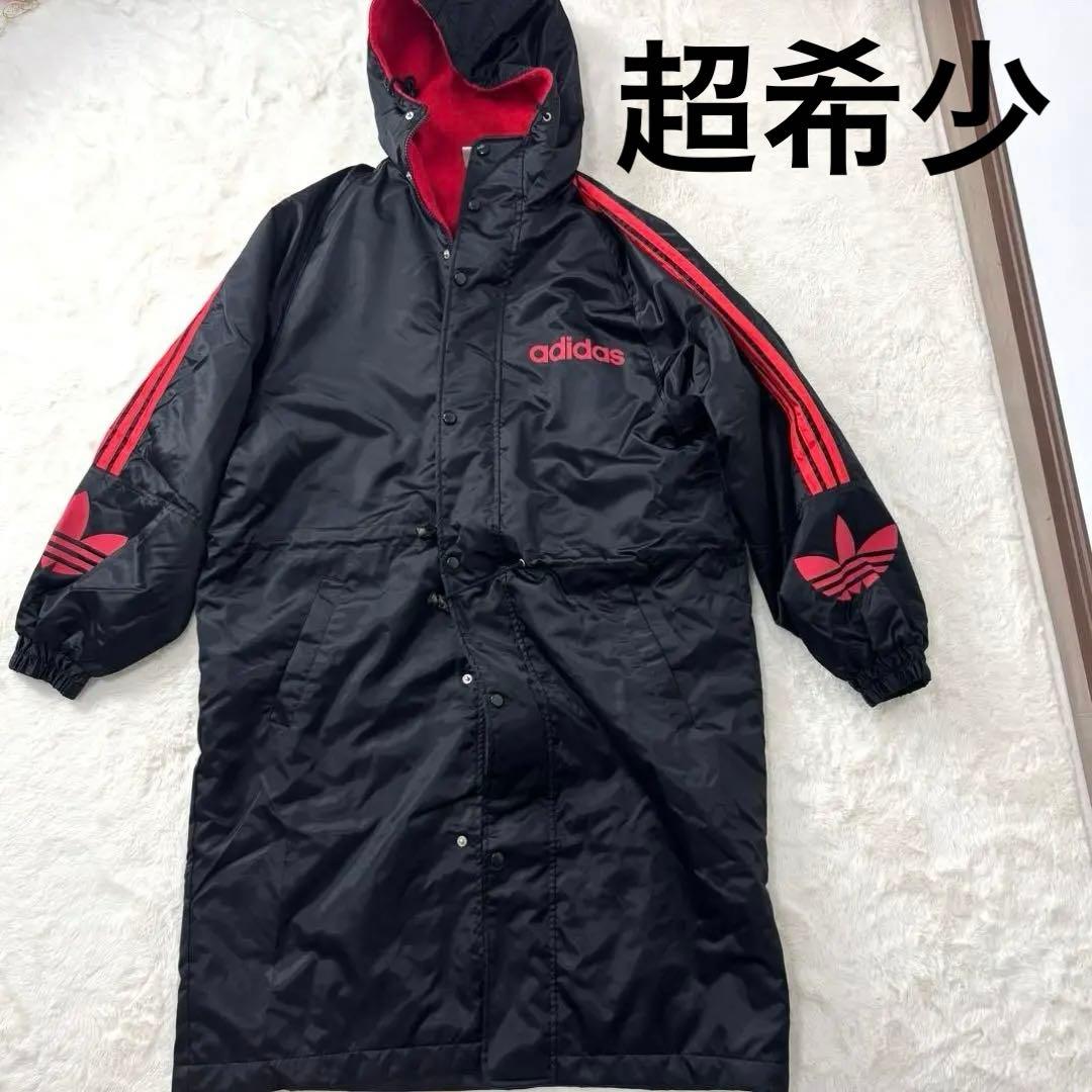 入手困難 80s デサント社製 adidas フード ベンチコート トレフォイル