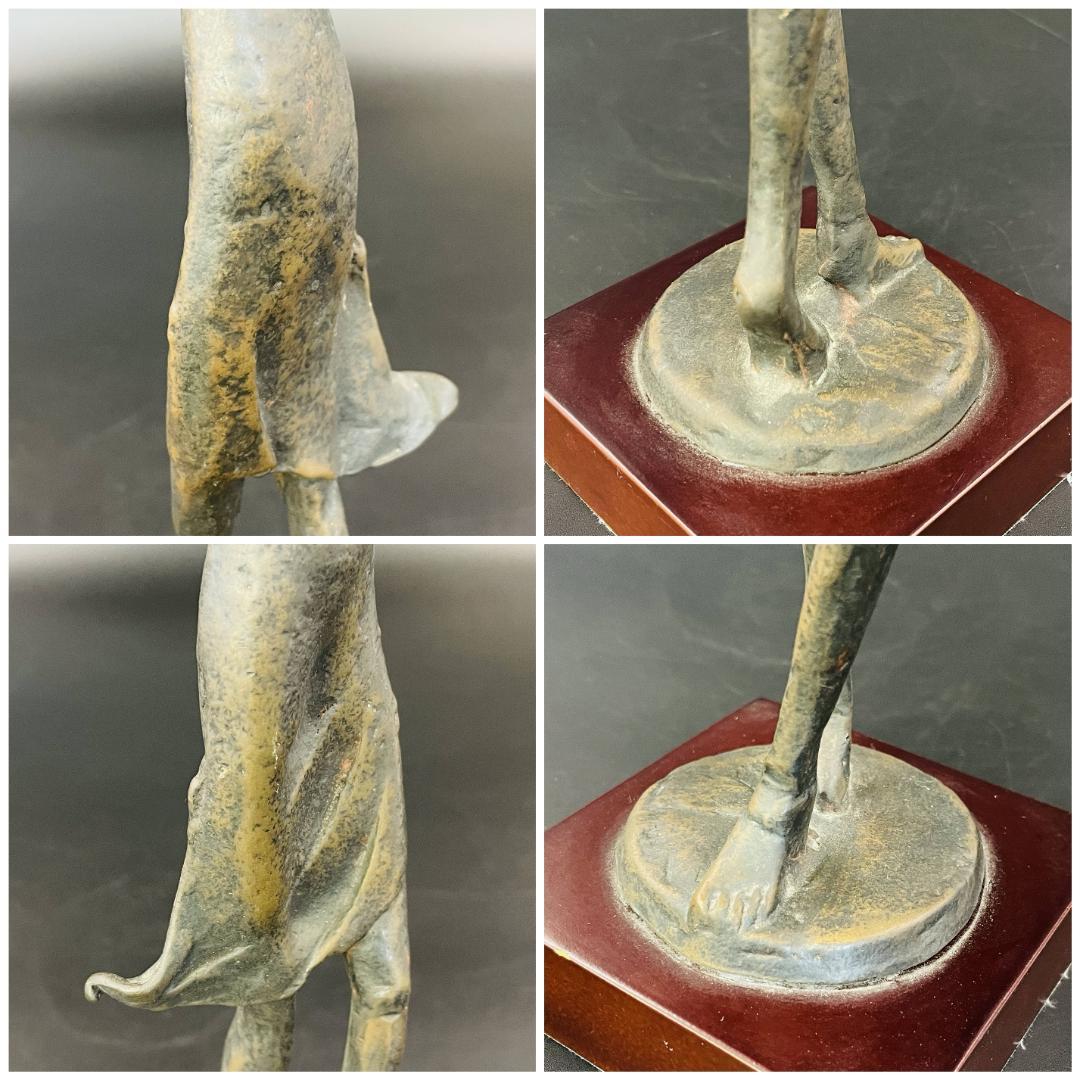 ブロンズ彫刻 フルートを吹く女性像 銅製 ミッドセンチュリーモダン R8SB28