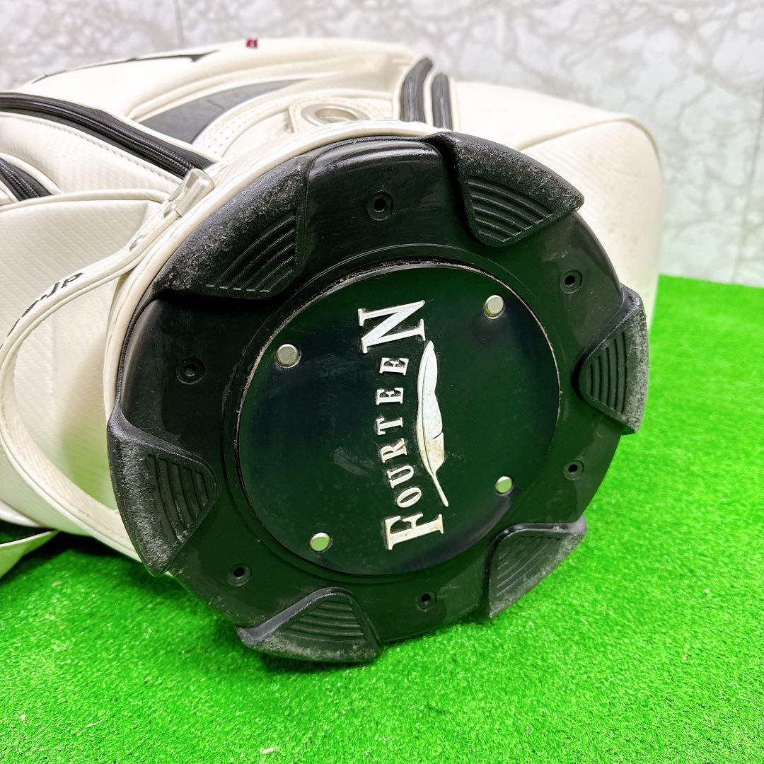 【良品】フォーティーン 3点式 カート型 キャディバッグ ホワイト 9型