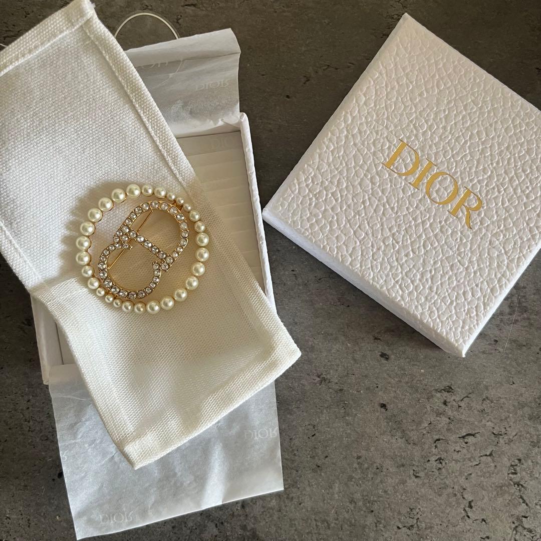 魂『正規品』Dior パールクリスタルブローチ
