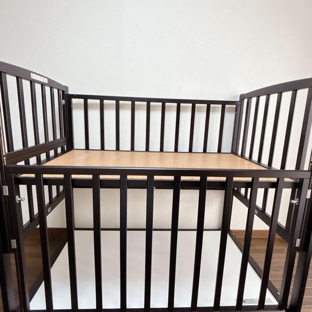 こんにゃく！ヤマサキ　ハイタイプ　ベビーベッド　ツーオープン　日本製