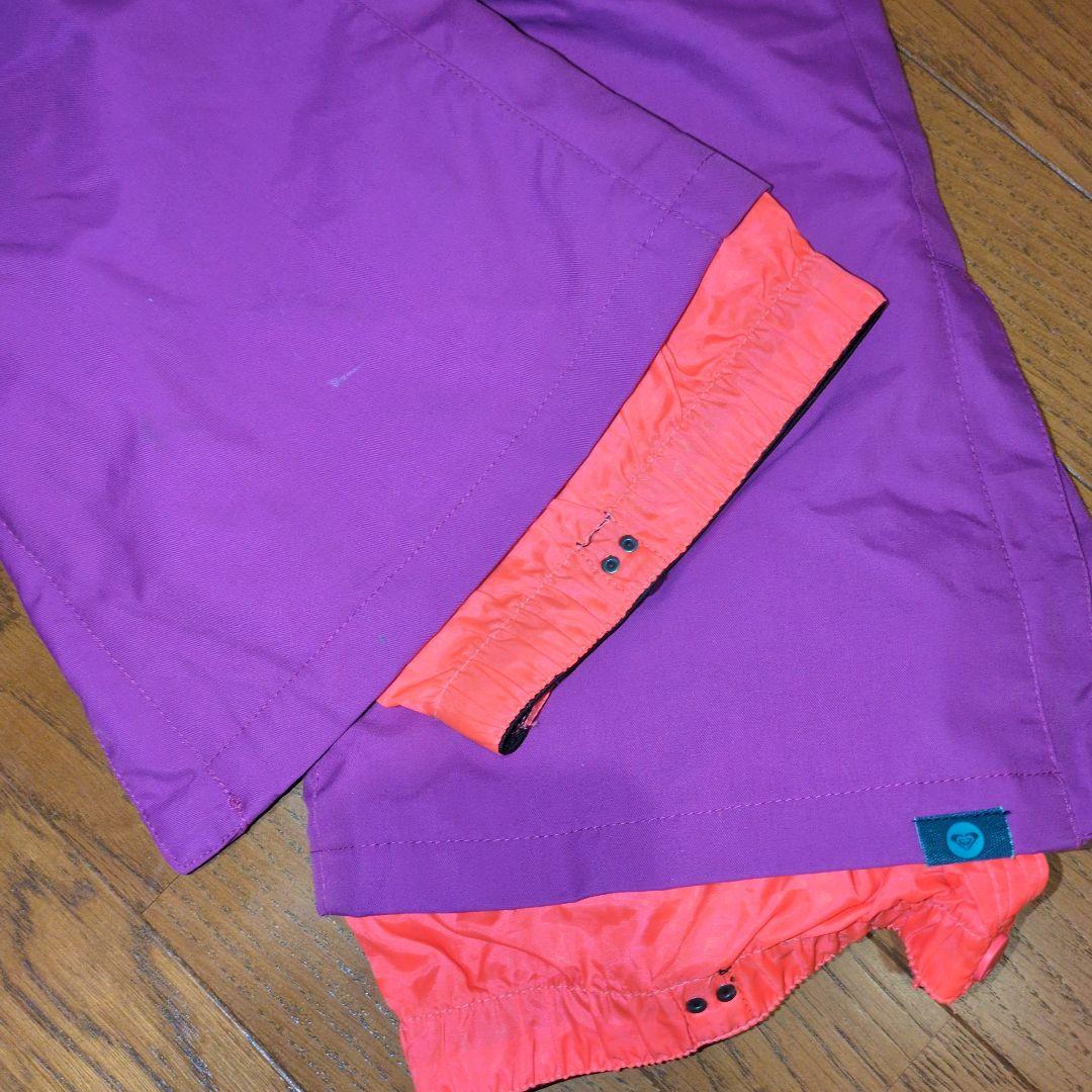 【美品】ROXY　スノボウェア　上下セット　Ｓ　総柄　ロゴ　パープル