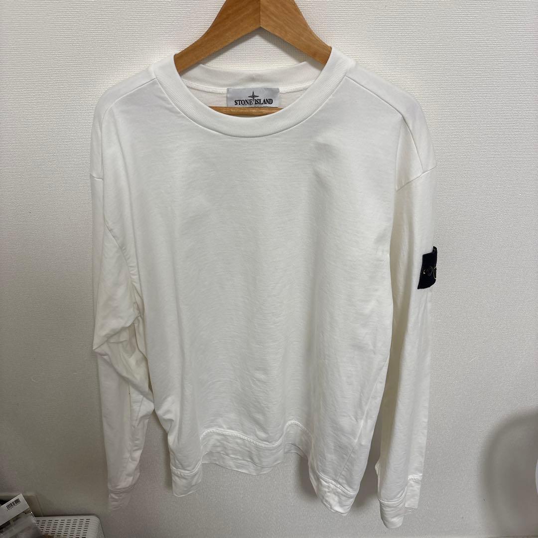 Stone  ホワイト 長袖トレーナー