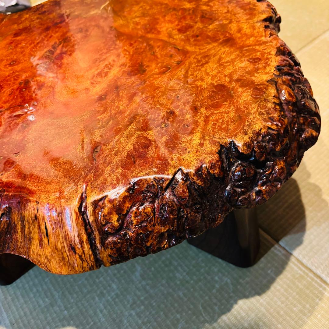 花梨 一枚板 天然木 花台 テーブル ローテーブル 瘤 座卓　飾り台
