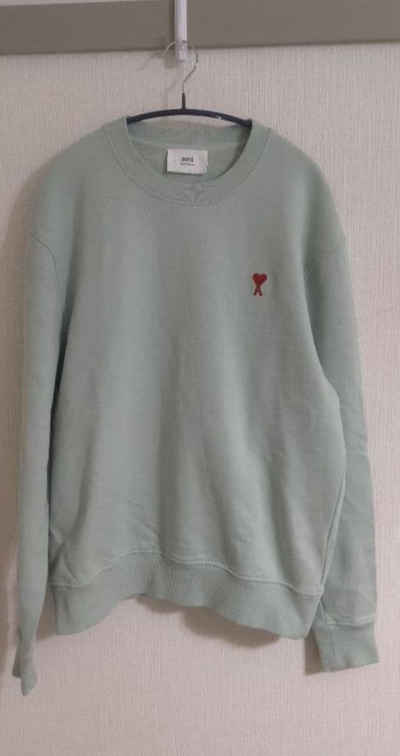 値下げ　美品　アミ アレキサンドルマテュッシ ペールグリーン スウェット