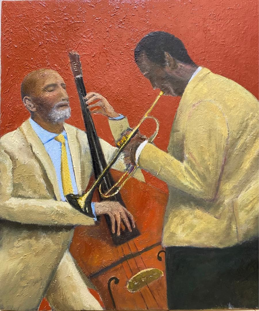 ジャズミュージシャン F10 油彩画 人物画 アート