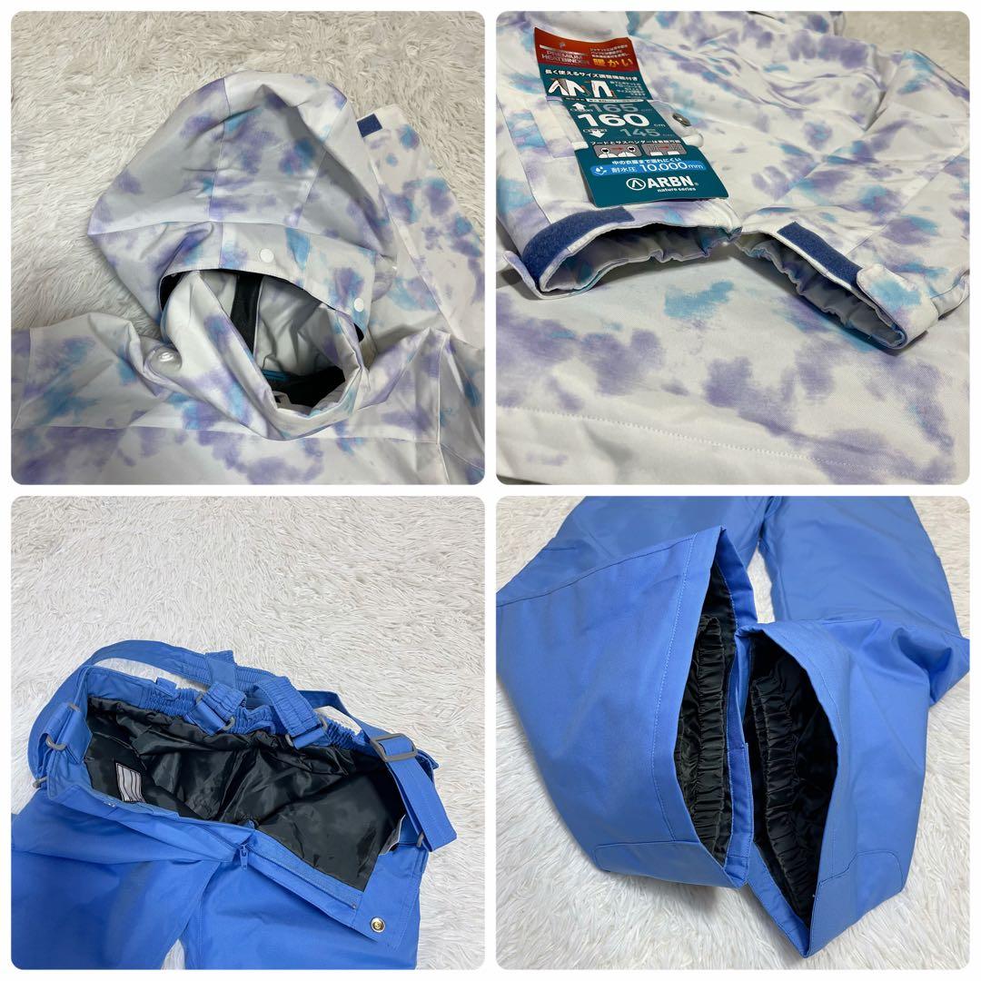 未使用タグ付 ARBN 可愛い 女の子 160 スノーウェア上下 スキー スノボ