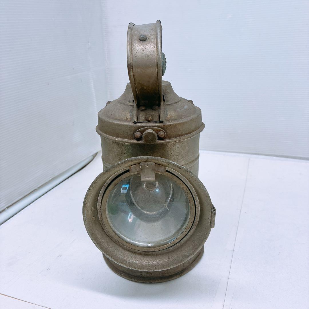 古い 鉄道用 カンテラ 合図灯 ランタン 金属製 レンズ付き 手持ち式 照明