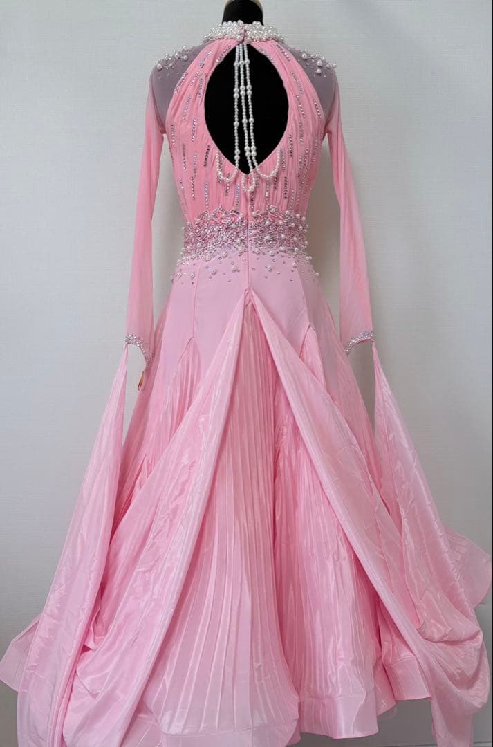 【2/10まで掲載】社交ダンス用ドレス　競技用ドレス　モダンドレス　ピンク