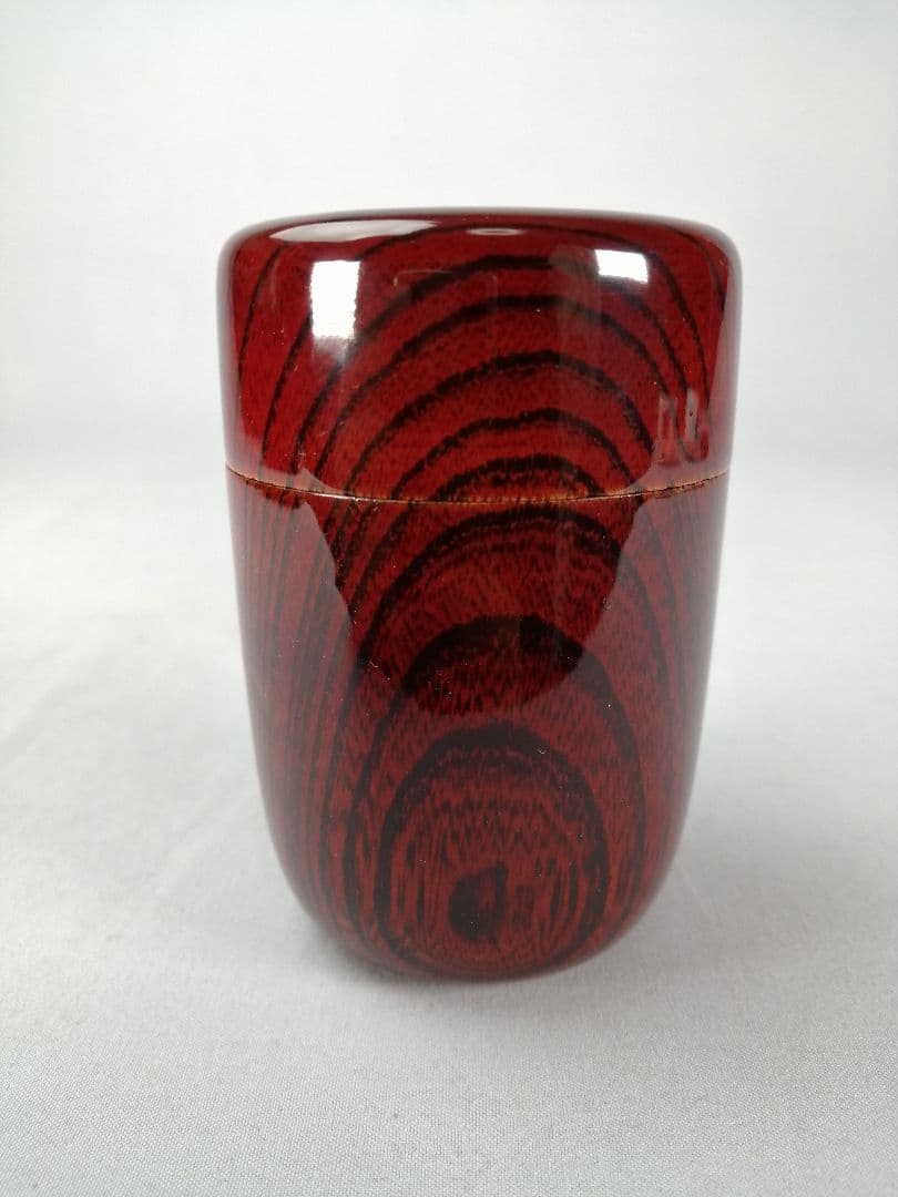 【茶道具】塗師中村宗悦造　欅溜塗枝垂桜蒔絵長棗　茶器　棗293