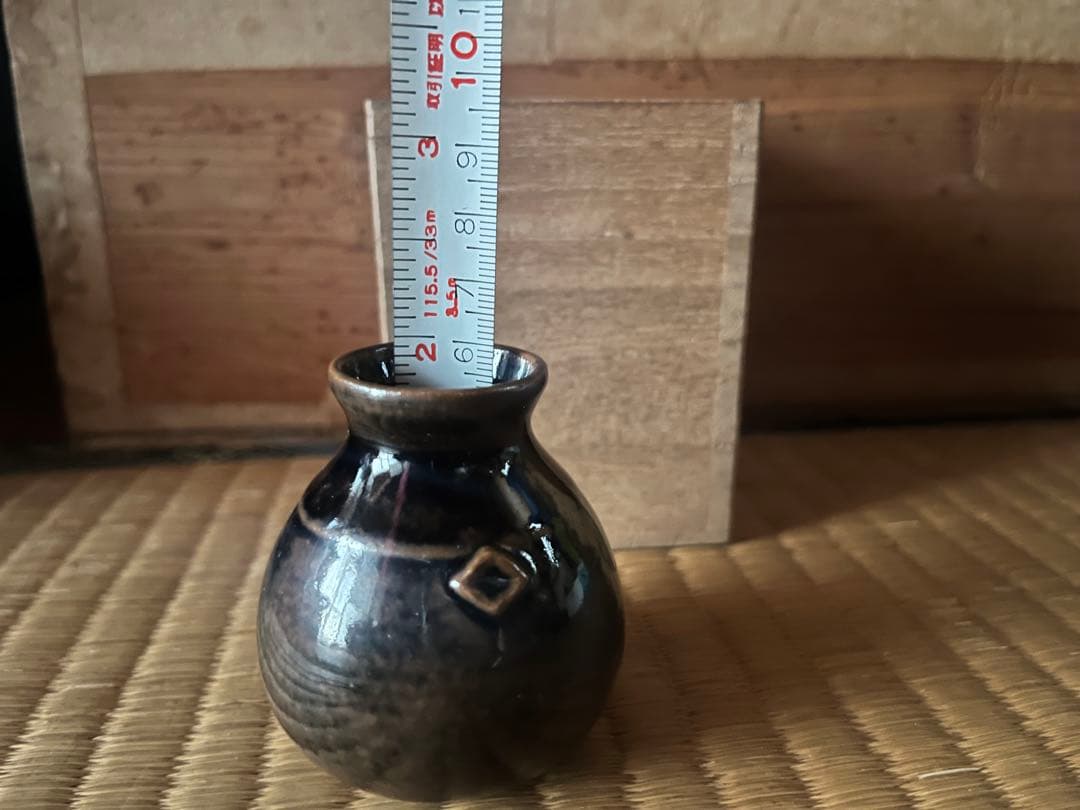 茶道具　膳所焼 陽炎園 淡海ぜぜ 茶入 仕覆付