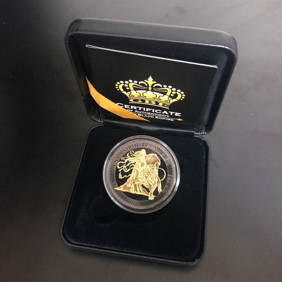 【レア】ウナとライオン銀貨12/500ゴールドブラックエンパイアver