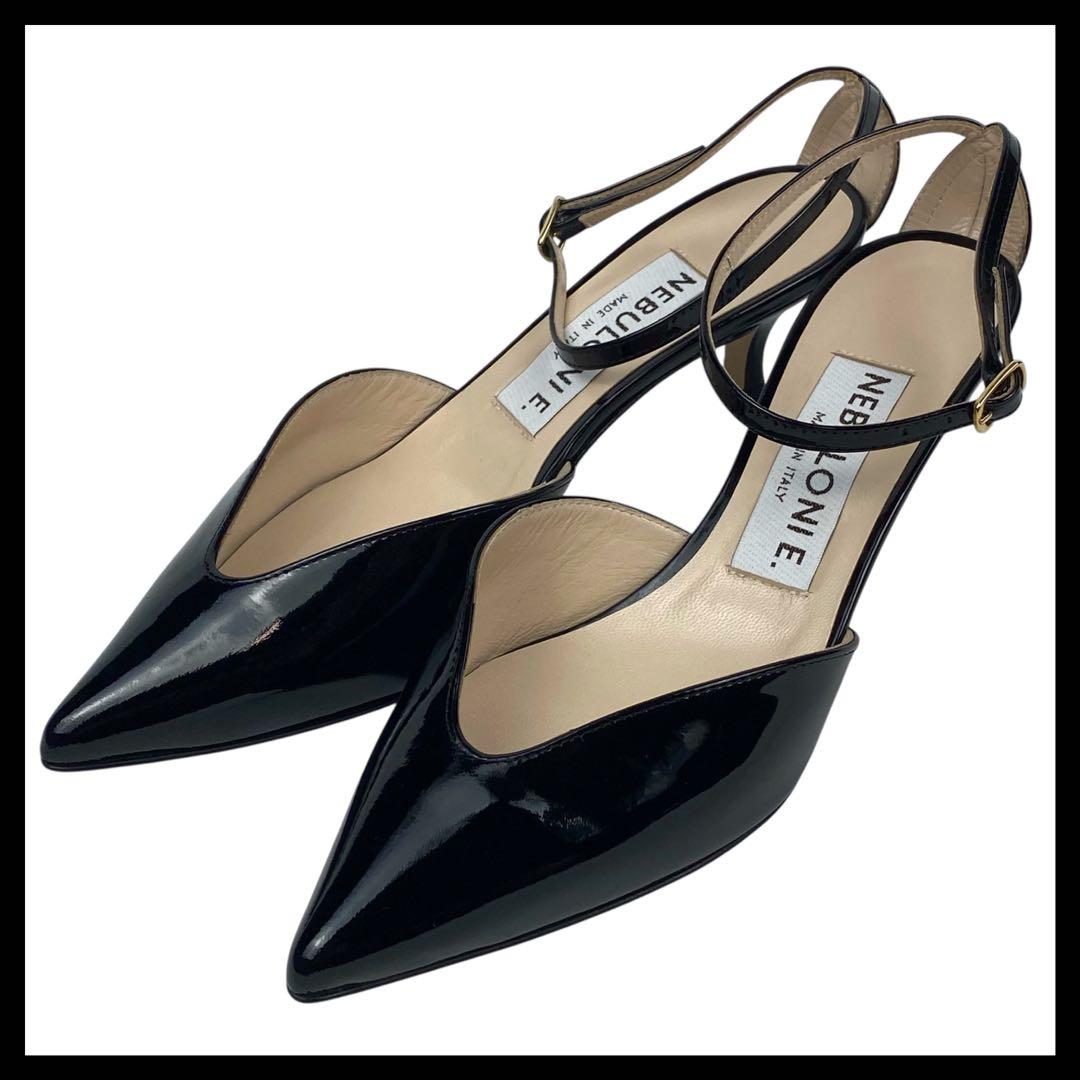 ✨未使用品✨ネブローニ　アンクルストラップ　パンプス　ミュール　黒　24cm