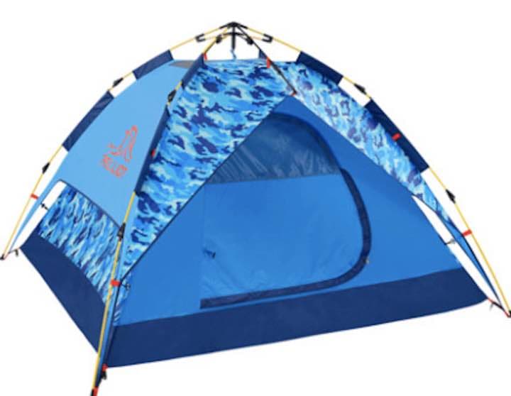 テント 1〜3人用 迷彩柄 水色 フランス PELLIOT