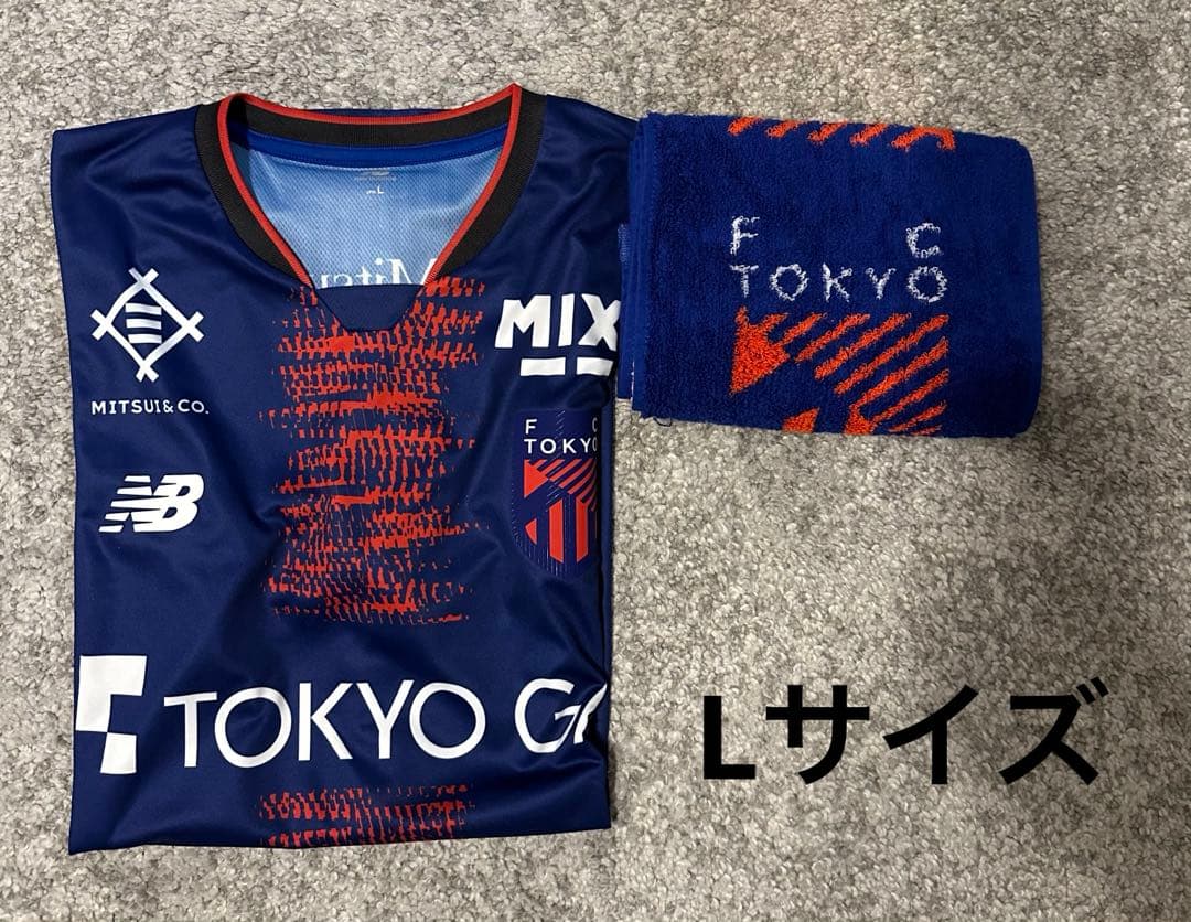 ■タオル付き　FC東京 2025半袖 背番号無し レプリカユニフォーム Lサイズ