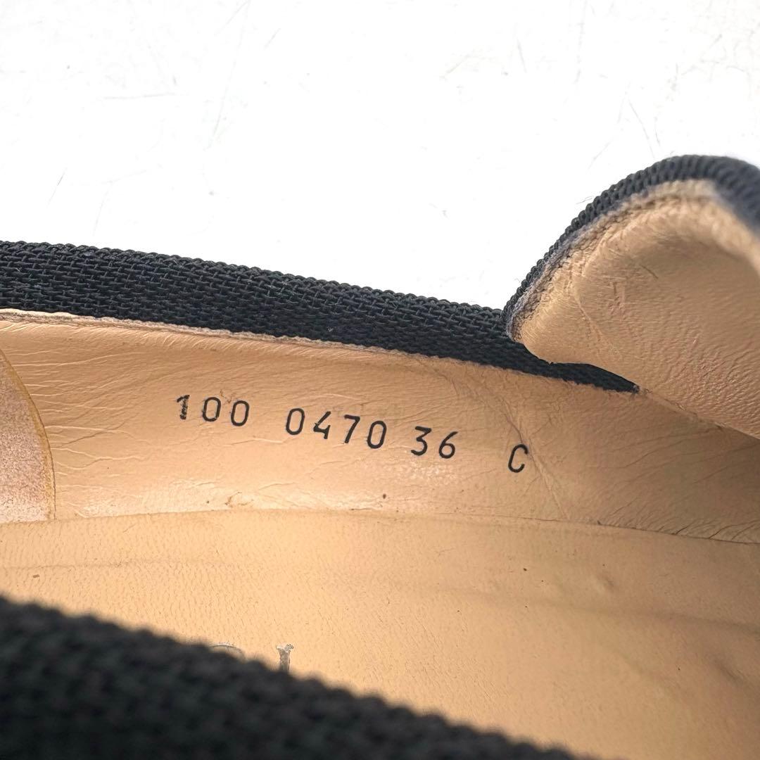 大人気✨ GUCCI ファブリック ヒール ローファー 【36C】 黒 Gロゴ